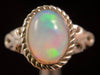 OPAL RING - Sterling Silver, Size 7.5 - Ethiopian Opal Rings for Women, Bridal Jewelry, Welo Opal, 49199-Throwin Stones