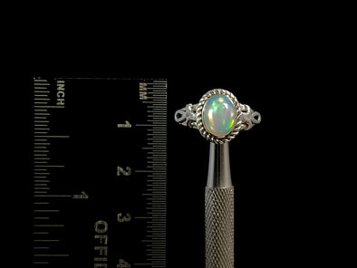 OPAL RING - Sterling Silver, Size 7.5 - Ethiopian Opal Rings for Women, Bridal Jewelry, Welo Opal, 49201-Throwin Stones
