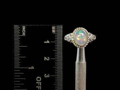 OPAL RING - Sterling Silver, Size 7.5 - Ethiopian Opal Rings for Women, Bridal Jewelry, Welo Opal, 49203-Throwin Stones