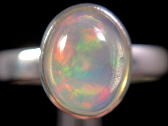 OPAL RING - Sterling Silver, Size 8 - Dainty Opal Ring, Opal Jewelry, Welo Opal, 49264-Throwin Stones