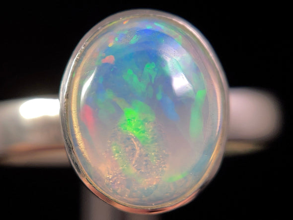 OPAL RING - Sterling Silver, Size 8 - Dainty Opal Ring, Opal Jewelry, Welo Opal, 49265-Throwin Stones