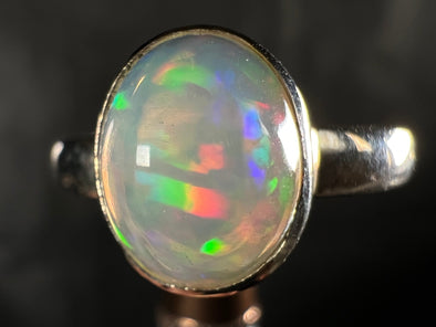 OPAL RING - Sterling Silver, Size 8 - Dainty Opal Ring, Opal Jewelry, Welo Opal, 51766-Throwin Stones