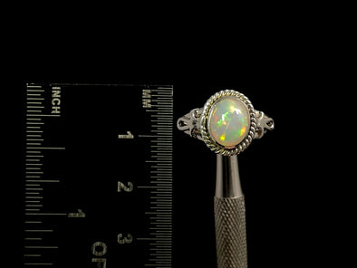 OPAL RING - Sterling Silver, Size 8 - Ethiopian Opal Rings for Women, Bridal Jewelry, Welo Opal, 49190-Throwin Stones