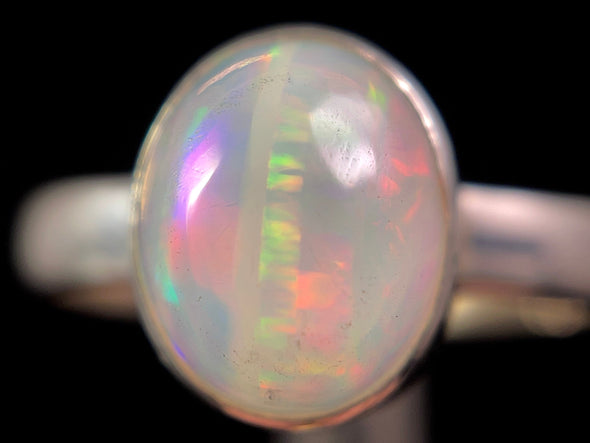 OPAL RING - Sterling Silver, Size 8.5 - Dainty Opal Ring, Opal Jewelry, Welo Opal, 49259-Throwin Stones