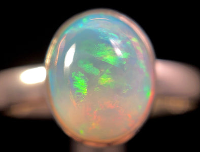 OPAL RING - Sterling Silver, Size 8.5 - Dainty Opal Ring, Opal Jewelry, Welo Opal, 49260-Throwin Stones
