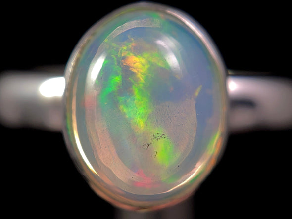 OPAL RING - Sterling Silver, Size 8.5 - Dainty Opal Ring, Opal Jewelry, Welo Opal, 49261-Throwin Stones