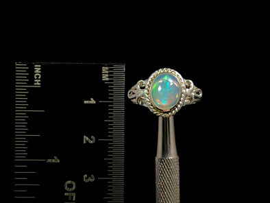 OPAL RING - Sterling Silver, Size 8.5 - Ethiopian Opal Rings for Women, Bridal Jewelry, Welo Opal, 49185-Throwin Stones
