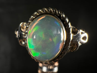 OPAL RING - Sterling Silver, Size 9 - Ethiopian Opal Rings for Women, Bridal Jewelry, Welo Opal, 51774-Throwin Stones