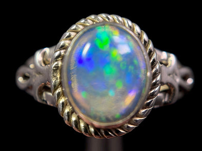 OPAL RING - Sterling Silver, Size 9.5 - Ethiopian Opal Rings for Women, Bridal Jewelry, Welo Opal, 49166-Throwin Stones