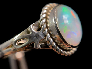 OPAL RING - Sterling Silver, Size 9.5 - Ethiopian Opal Rings for Women, Bridal Jewelry, Welo Opal, 49171-Throwin Stones