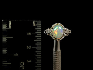 OPAL RING - Sterling Silver, Size 9.5 - Ethiopian Opal Rings for Women, Bridal Jewelry, Welo Opal, 49171-Throwin Stones