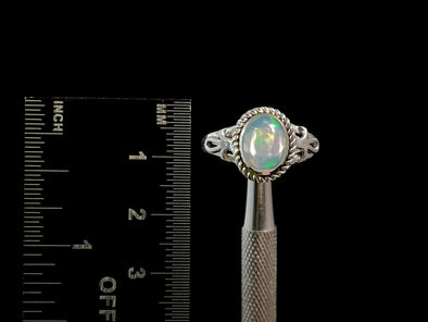 OPAL RING - Sterling Silver, Size 9.5 - Ethiopian Opal Rings for Women, Bridal Jewelry, Welo Opal, 49173-Throwin Stones