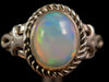 OPAL RING - Sterling Silver, Size 9.5 - Ethiopian Opal Rings for Women, Bridal Jewelry, Welo Opal, 49179-Throwin Stones