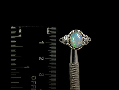 OPAL RING - Sterling Silver, Size 9.5 - Ethiopian Opal Rings for Women, Bridal Jewelry, Welo Opal, 49179-Throwin Stones