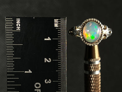 OPAL RING - Sterling Silver, Size 9.5 - Ethiopian Opal Rings for Women, Bridal Jewelry, Welo Opal, 51777-Throwin Stones
