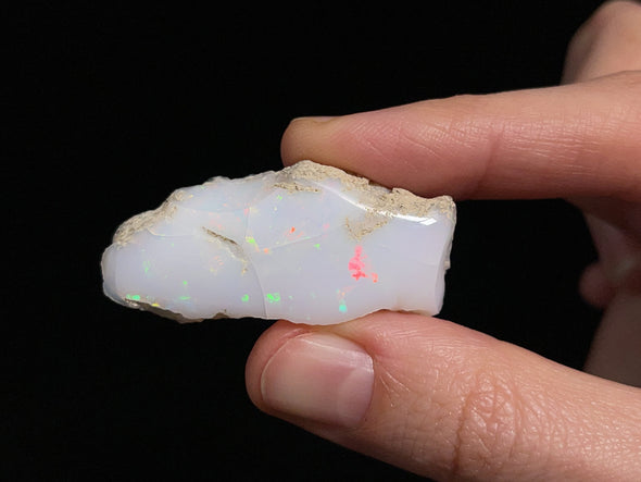 OPAL Raw Crystal - 3A-XL Polished Window - Raw Opal Crystal, October Birthstone, Welo Opal, 45288-Throwin Stones