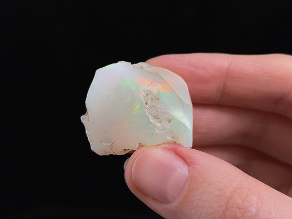 OPAL Raw Crystal - 3A-XL Polished Window - Raw Opal Crystal, October Birthstone, Welo Opal, 45297-Throwin Stones