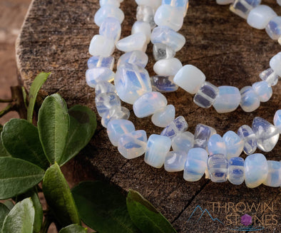 Clear Quartz and Opalite Chip Bracelets 💙🤍💙 – White Witch of The Moon