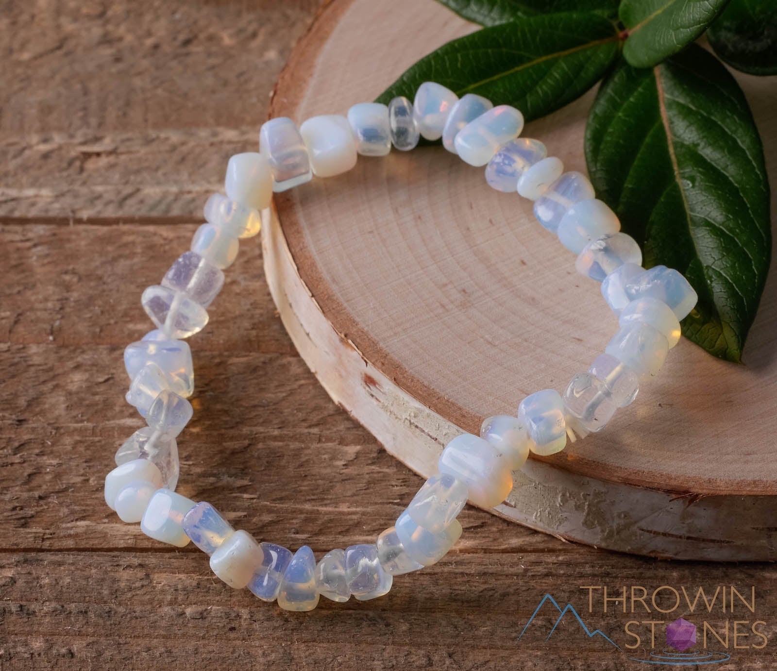 OPALITE Crystal Bracelet - Chip Beads - Beaded Bracelet, Handmade Jewe –  Throwin Stones