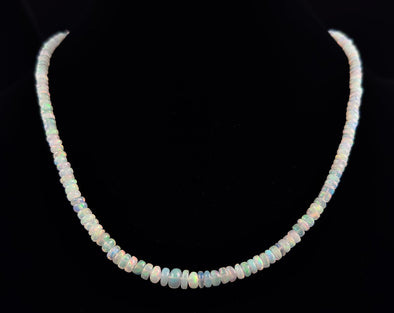 Opal Necklace - Genuine Opal Beaded Crystal Necklace from Ethiopia, 54057-Throwin Stones