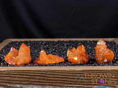 Orange TANGERINE AURA QUARTZ Crystal Cluster - Rainbow Quartz Crystal, Spirit Quartz, Crystal Decor, E2136-Throwin Stones