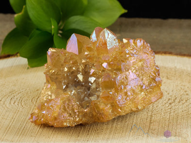 Orange Tangerine AURA QUARTZ Crystal Cluster - Rainbow Quartz Crystal, Spirit Quartz Cluster, Crystal Decor, R0509-Throwin Stones