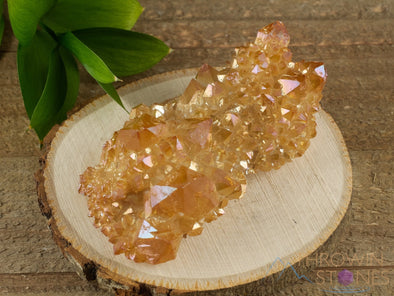 Orange Tangerine AURA QUARTZ Crystal Cluster - Rainbow Quartz Crystal, Spirit Quartz Cluster, Crystal Decor, R0511-Throwin Stones