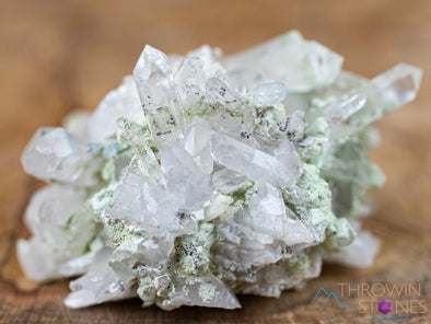 PAPAGOITE in QUARTZ Raw Crystal Cluster - Housewarming Gift, Home Decor, Raw Crystals and Stones, 41897-Throwin Stones