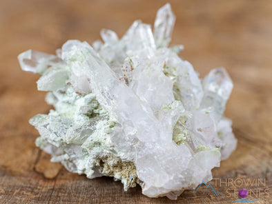 PAPAGOITE in QUARTZ Raw Crystal Cluster - Housewarming Gift, Home Decor, Raw Crystals and Stones, 41897-Throwin Stones