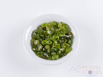 PERIDOT Crystal Chips - Small Tumbled Crystals, Birthstones and Gemstones for Jewelry Making, E0739-Throwin Stones