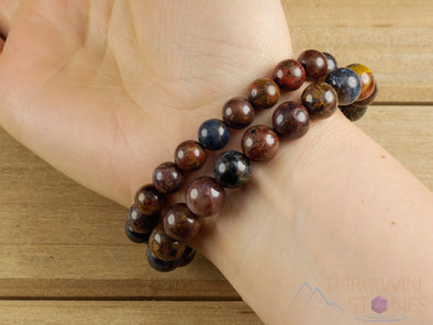 PIETERSITE Crystal Bracelet - Round Beads - Beaded Bracelet, Handmade Jewelry, Healing Crystal Bracelet, E1043-Throwin Stones