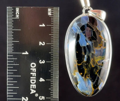 PIETERSITE Crystal Pendant - Top Grade AA, Sterling Silver, Oval - Fine Jewelry, Healing Crystals and Stones, 54142-Throwin Stones