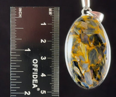 PIETERSITE Crystal Pendant - Top Grade AA, Sterling Silver, Oval - Fine Jewelry, Healing Crystals and Stones, 54146-Throwin Stones