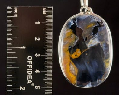 PIETERSITE Crystal Pendant - Top Grade AA, Sterling Silver, Oval - Fine Jewelry, Healing Crystals and Stones, 54173-Throwin Stones