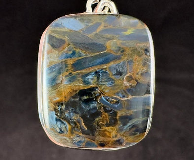 PIETERSITE Crystal Pendant - Top Grade AA, Sterling Silver, Square - Fine Jewelry, Healing Crystals and Stones, 54158-Throwin Stones