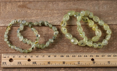 PREHNITE Crystal Bracelet with Tumbled Beads - Beaded Metaphysical Healing Gemstone Jewelry Gift for Her, E1203-Throwin Stones