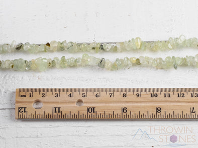 PREHNITE Crystal Necklace - Chip Beads - Long Crystal Necklace, Beaded Necklace, Handmade Jewelry, E0781-Throwin Stones