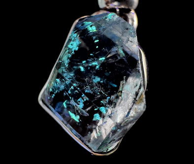 Petroleum included Pakimer Diamond Pendant - Pakistan - Natural Petroleum Pakimer Quartz Fluorescent Pendant, 53793-Throwin Stones