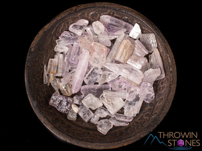 Pink KUNZITE Crystal Chips - Small Crystals, Gemstones, Jewelry Making, Tumbled Crystals, E1880-Throwin Stones