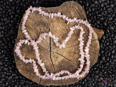 Pink KUNZITE Crystal Necklace - Chip Beads - Long Crystal Beaded Necklace, Handmade Jewelry, E0818-Throwin Stones