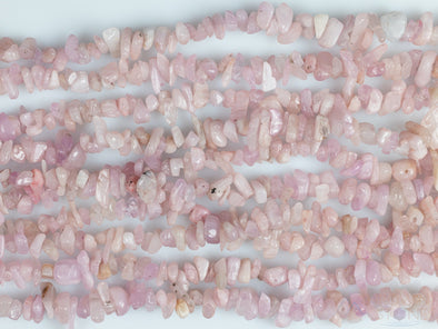 Pink KUNZITE Crystal Necklace - Chip Beads - Long Crystal Beaded Necklace, Handmade Jewelry, E0818-Throwin Stones