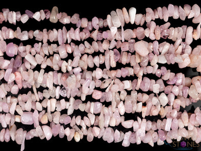 Pink KUNZITE Crystal Necklace - Chip Beads - Long Crystal Beaded Necklace, Handmade Jewelry, E0818-Throwin Stones