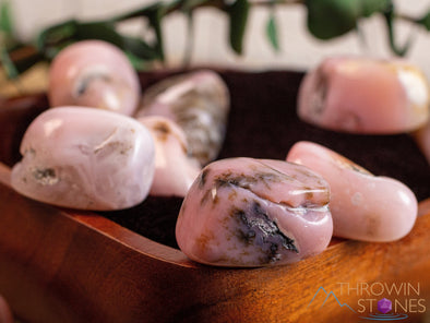 Pink PERUVIAN OPAL Tumbled Stones - Irregular - Tumbled Crystals, Self Care, Healing Crystals and Stones, E0864-Throwin Stones