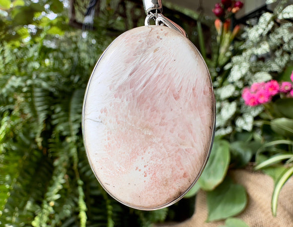 Pink SCOLECITE Gemstone Pendant - India - Authentic Scolecite Polished Crystal Jewelry, 53834-Throwin Stones