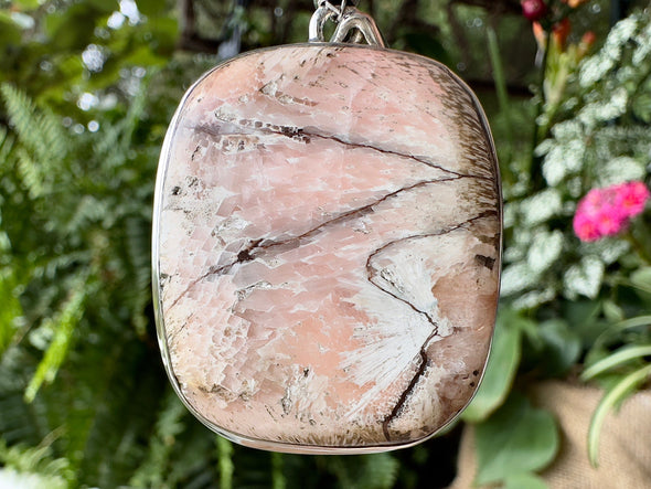 Pink SCOLECITE Gemstone Pendant - India - Authentic Scolecite Polished Crystal Jewelry, 53835-Throwin Stones