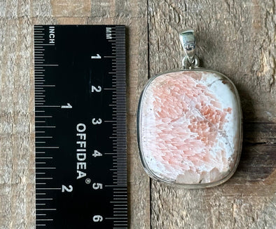 Pink SCOLECITE Gemstone Pendant - India - Authentic Scolecite Polished Crystal Jewelry, 53839-Throwin Stones