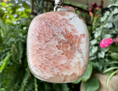 Pink SCOLECITE Gemstone Pendant - India - Authentic Scolecite Polished Crystal Jewelry, 53839-Throwin Stones