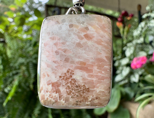 Pink SCOLECITE Gemstone Pendant - India - Authentic Scolecite Polished Crystal Jewelry, 53848-Throwin Stones