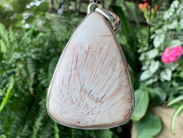 Pink SCOLECITE Gemstone Pendant - India - Authentic Scolecite Polished Crystal Jewelry, 53851-Throwin Stones