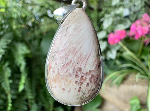 Pink SCOLECITE Gemstone Pendant - India - Authentic Scolecite Polished Crystal Jewelry, 53852-Throwin Stones